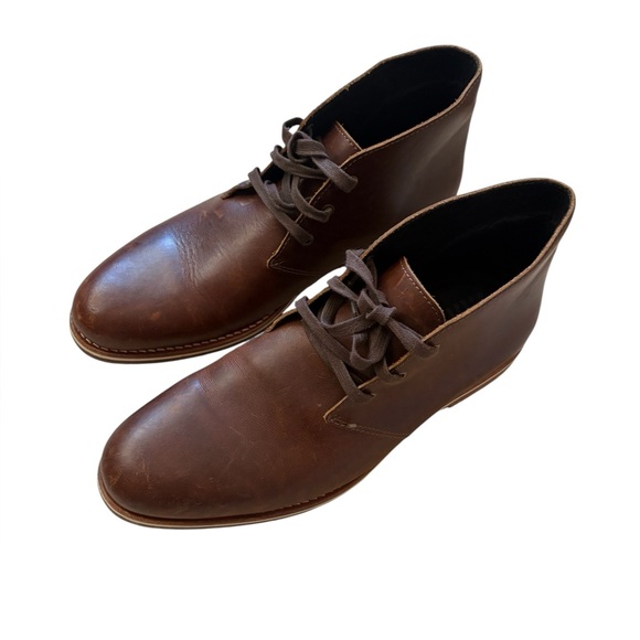 Helm Declan Premium Leather Chukka Boots Rich Brown Size 11.5
